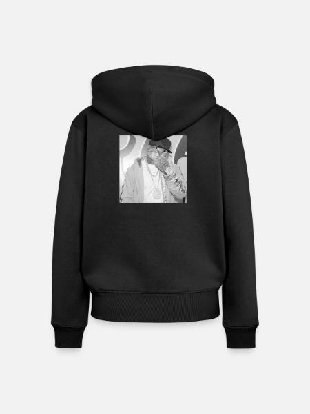 Katzenrapper Streetstyle - Frauen Premium Bio Zip Hoodie - Schwarz