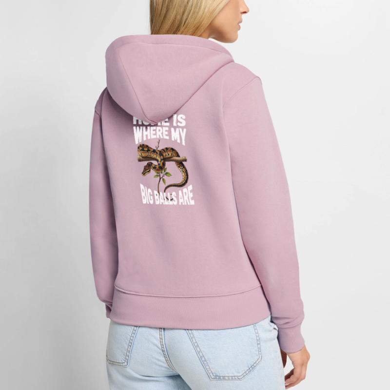 Python roi Serpents Amateurs de terrarium Python Sweat à capuche zippé Premium bio Femme