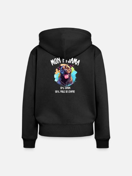 Lustige Hundestaff-Schlafanzüge - Frauen Premium Bio Zip Hoodie - Schwarz