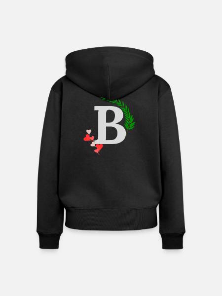B - Frauen Premium Bio Zip Hoodie - Schwarz
