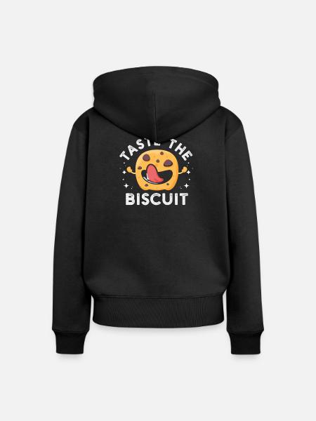 Taste The Biscuit Charakter - Frauen Premium Bio Zip Hoodie - Schwarz