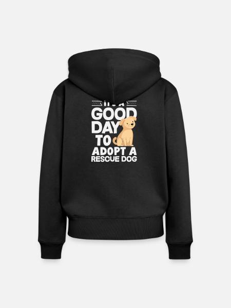Pflege Adoption Freiwilligenarbeit Tierheim Tier - Frauen Premium Bio Zip Hoodie - Schwarz