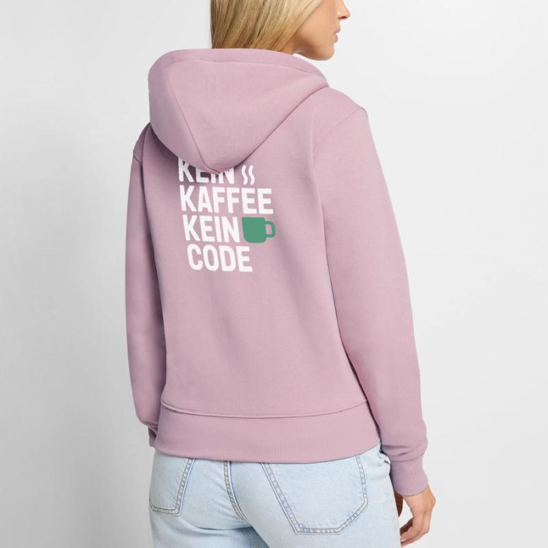No Coffee No Code Programmeur Informaticien Sweat à capuche zippé Premium bio Femme