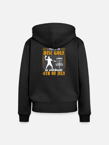 Disc Golf Geschenke Discgolf - Frauen Premium Bio Zip Hoodie - Schwarz