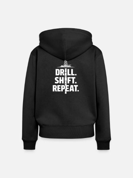 Offshore-bohrer-rig-bohrer Bohrboden Offshore - Frauen Premium Bio Zip Hoodie - Schwarz