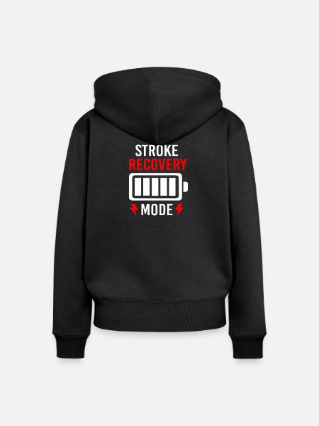 Hirnschlag Schlaganfall - Frauen Premium Bio Zip Hoodie - Schwarz