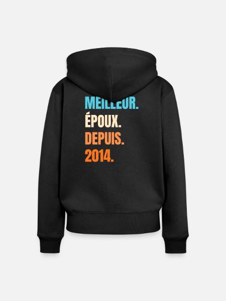 Bester Ehemann seit 2014 Geschenk-Ehemann - Frauen Premium Bio Zip Hoodie - Schwarz