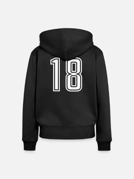 18 - Frauen Premium Bio Zip Hoodie - Schwarz