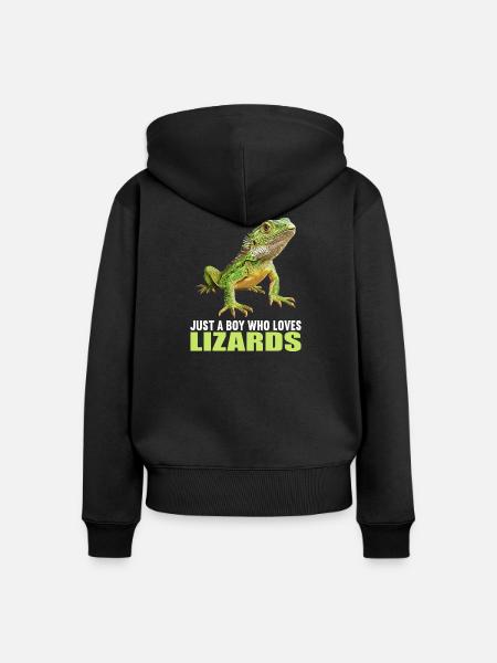 Eidechsen Eidechse - Frauen Premium Bio Zip Hoodie - Schwarz