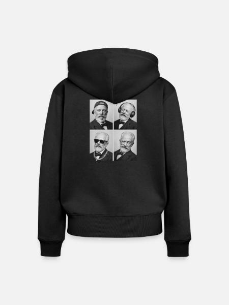 Pyotr Ilyich Tchaikovsky - Frauen Premium Bio Zip Hoodie - Schwarz