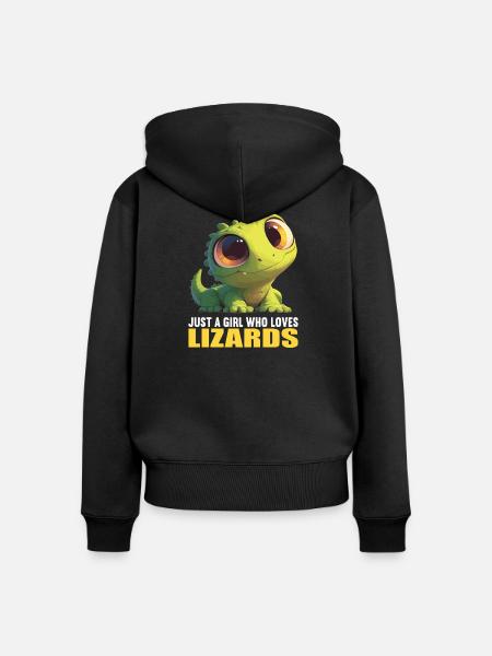 Eidechsen Eidechse - Frauen Premium Bio Zip Hoodie - Schwarz