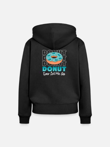 Donut Fastfood - Frauen Premium Bio Zip Hoodie - Schwarz