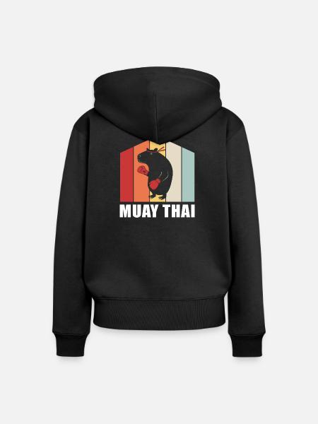 Muay thai Kickboxer Kickboxing Thai boxing - Frauen Premium Bio Zip Hoodie - Schwarz