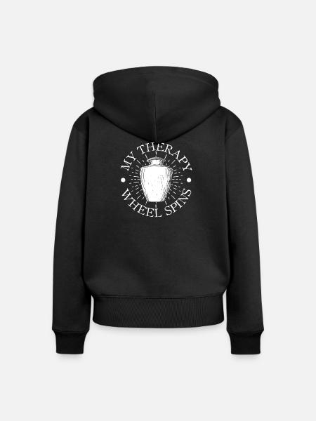 Pottery Artists My Therapy Pottery - Frauen Premium Bio Zip Hoodie - Schwarz