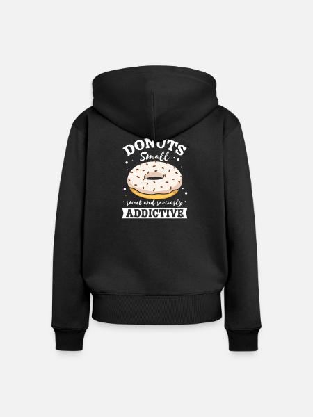 Donut Fastfood - Frauen Premium Bio Zip Hoodie - Schwarz