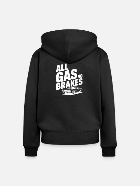 Benzin ohne Bremsen - Frauen Premium Bio Zip Hoodie - Schwarz