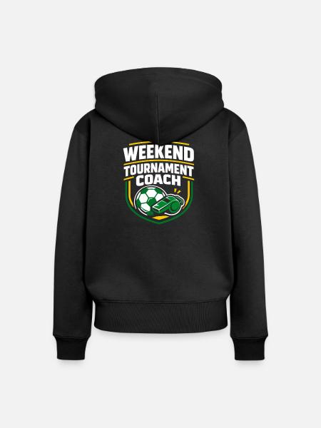 Fußballtraining Jugend-sport-trainer - Frauen Premium Bio Zip Hoodie - Schwarz