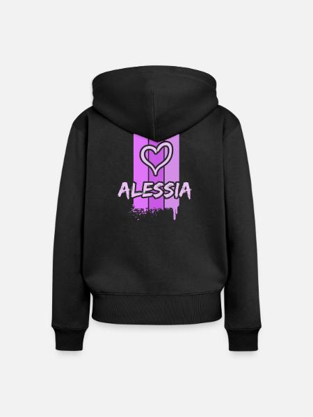Geschenkidee Alessia - Frauen Premium Bio Zip Hoodie - Schwarz