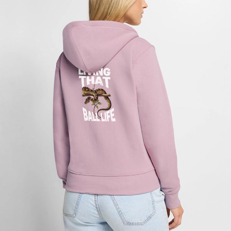 Python roi Serpents Amateurs de terrarium Python Sweat à capuche zippé Premium bio Femme