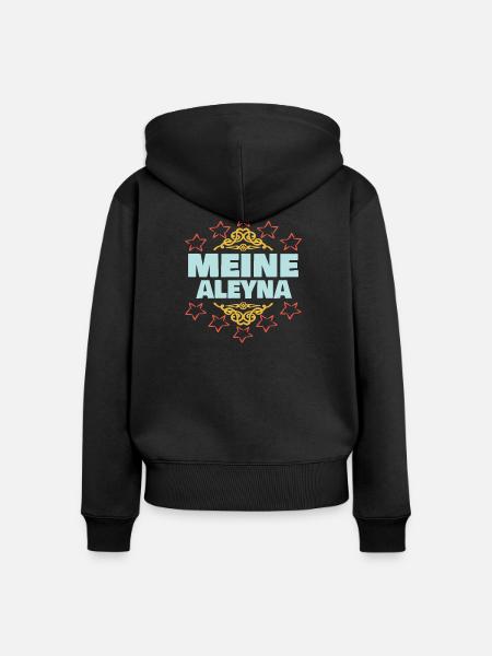 Aleyna als Ehefrau - Frauen Premium Bio Zip Hoodie - Schwarz