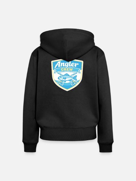 Angler Crew Shield - Frauen Premium Bio Zip Hoodie - Schwarz