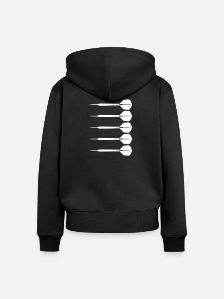 Dartpfeile - Frauen Premium Bio Zip Hoodie - Schwarz