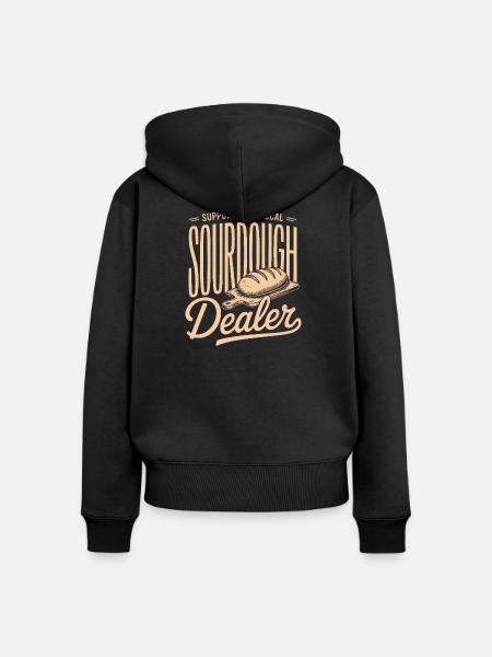 Lokaler Sauerteighändler-Tee - Frauen Premium Bio Zip Hoodie - Schwarz
