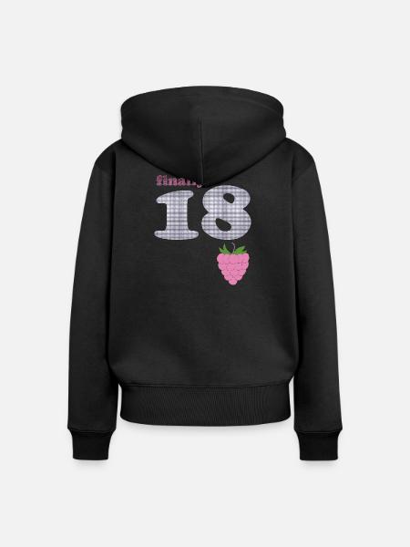 Endlich 18 – Beeren Plaid Design - Frauen Premium Bio Zip Hoodie - Schwarz