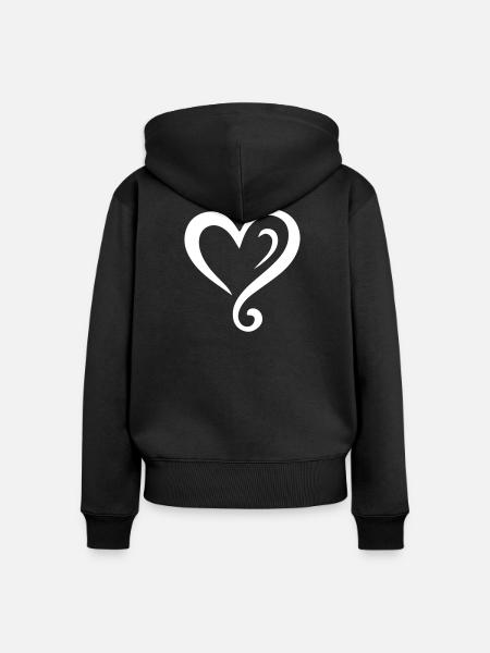 Herz Symbol - Frauen Premium Bio Zip Hoodie - Schwarz