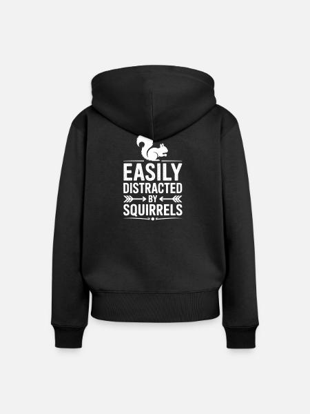 Eichhörnchen Sprüche Lustig Eichhörnchen Geschenk  - Frauen Premium Bio Zip Hoodie - Schwarz