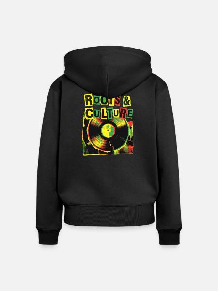 Roots And Culture Reggae - Frauen Premium Bio Zip Hoodie - Schwarz
