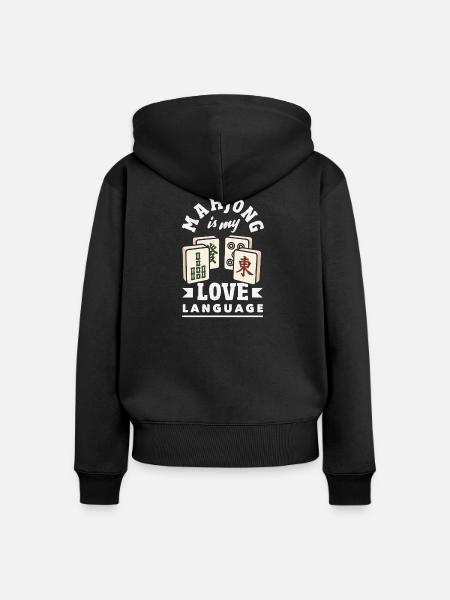 Es Ist Mahjong-zeit - Frauen Premium Bio Zip Hoodie - Schwarz