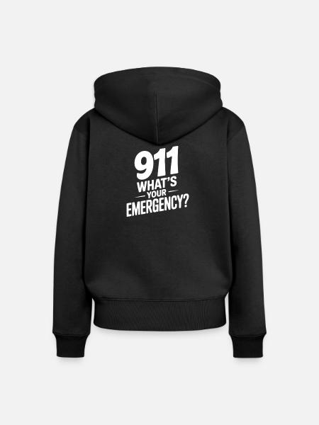 Was ist Ihr Notfall? - Frauen Premium Bio Zip Hoodie - Schwarz