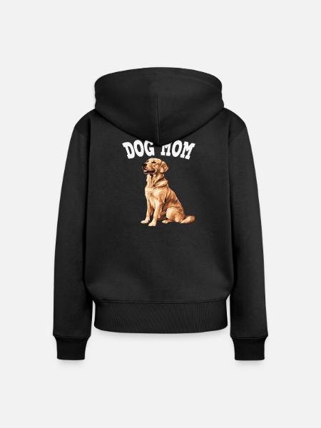 Hundemom Grafik Golden Retriever - Frauen Premium Bio Zip Hoodie - Schwarz