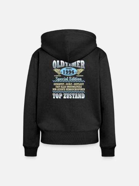 Oldtimer 1996 Spezialedition - Frauen Premium Bio Zip Hoodie - Schwarz