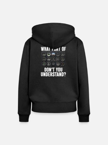 Flugzeug Flug Pilot Flugzeug Fluggesellschaft - Frauen Premium Bio Zip Hoodie - Schwarz