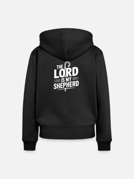 Der Herr ist mein Hirte - Frauen Premium Bio Zip Hoodie - Schwarz