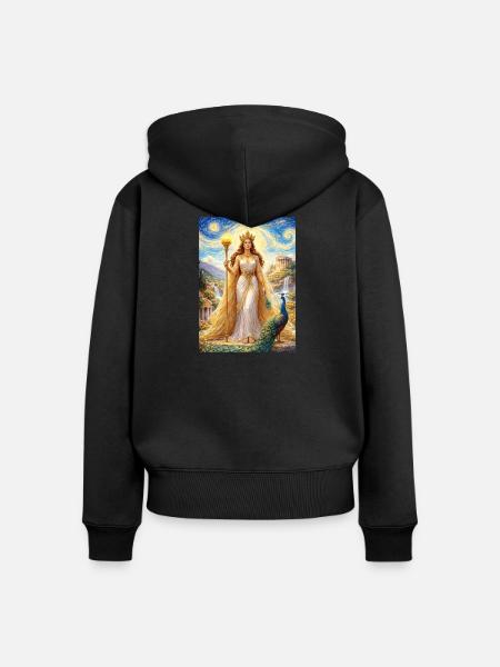 Hera Starry Night  - Frauen Premium Bio Zip Hoodie - Schwarz