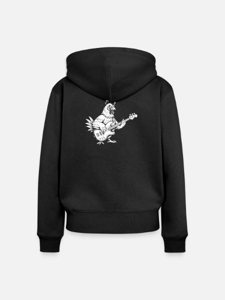 Nebelwald Silhouette Mono - Frauen Premium Bio Zip Hoodie - Schwarz