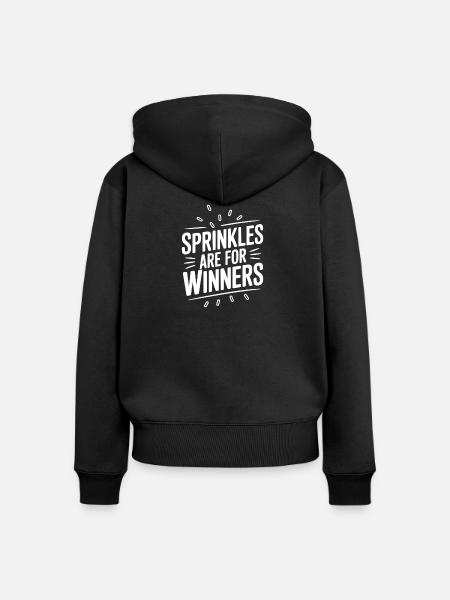 Streusel sind für Gewinner - Frauen Premium Bio Zip Hoodie - Schwarz