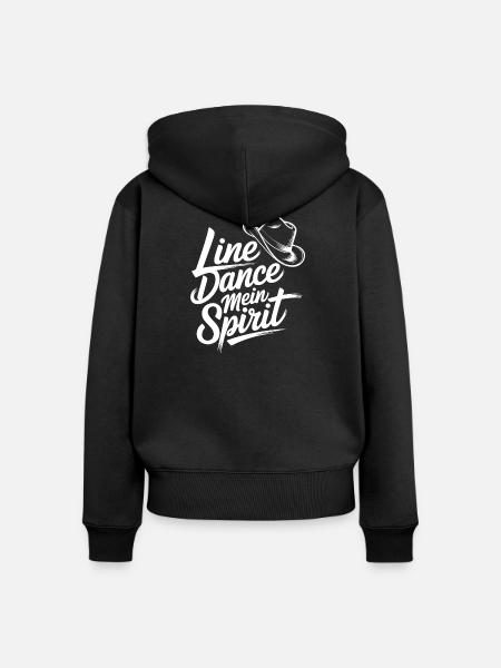 Line Dance Spirit - Frauen Premium Bio Zip Hoodie - Schwarz