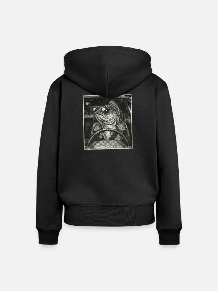 Zander Geblitzt - Frauen Premium Bio Zip Hoodie - Schwarz