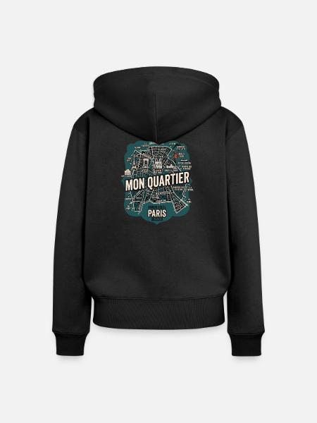 Mon Quartier - Frauen Premium Bio Zip Hoodie - Schwarz