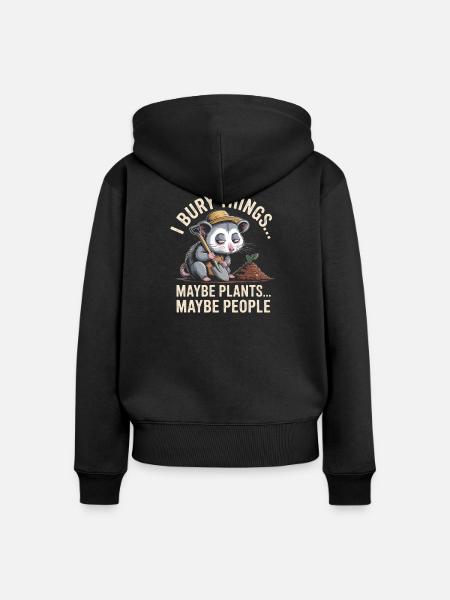Vergrabene Dinge: Pflanze oder Menschen - Frauen Premium Bio Zip Hoodie - Schwarz