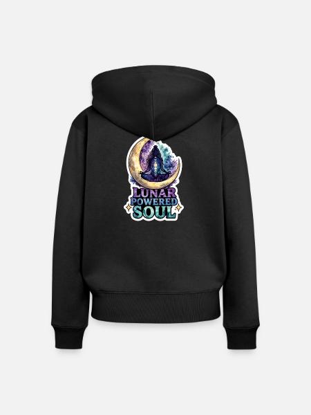 Mondmeditation, Mondachtsamkeit, Spirituell - Frauen Premium Bio Zip Hoodie - Schwarz