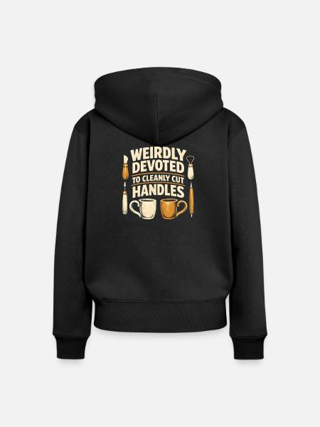 Henkel sauber schneiden | Keramik - Frauen Premium Bio Zip Hoodie - Schwarz