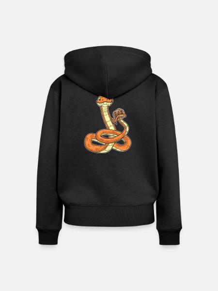 Schlange Cookie - Frauen Premium Bio Zip Hoodie - Schwarz