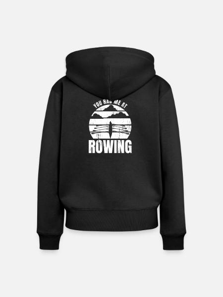 Ruderer Spruch - Frauen Premium Bio Zip Hoodie - Schwarz