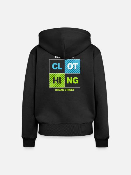 KLEIDUNG Urban Block — Neonschwarz - Frauen Premium Bio Zip Hoodie - Schwarz