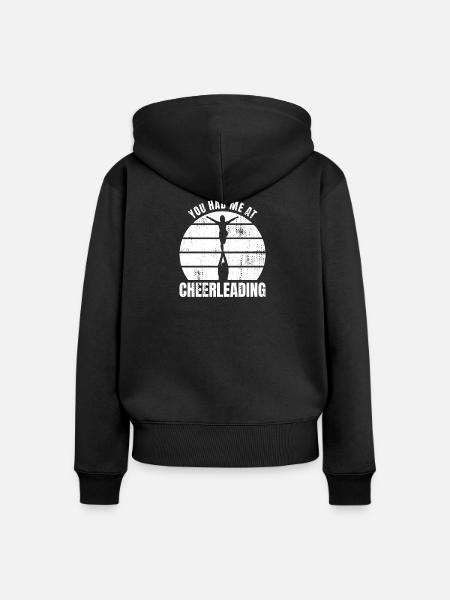 Du hattest mich bei Cheerleading - Frauen Premium Bio Zip Hoodie - Schwarz